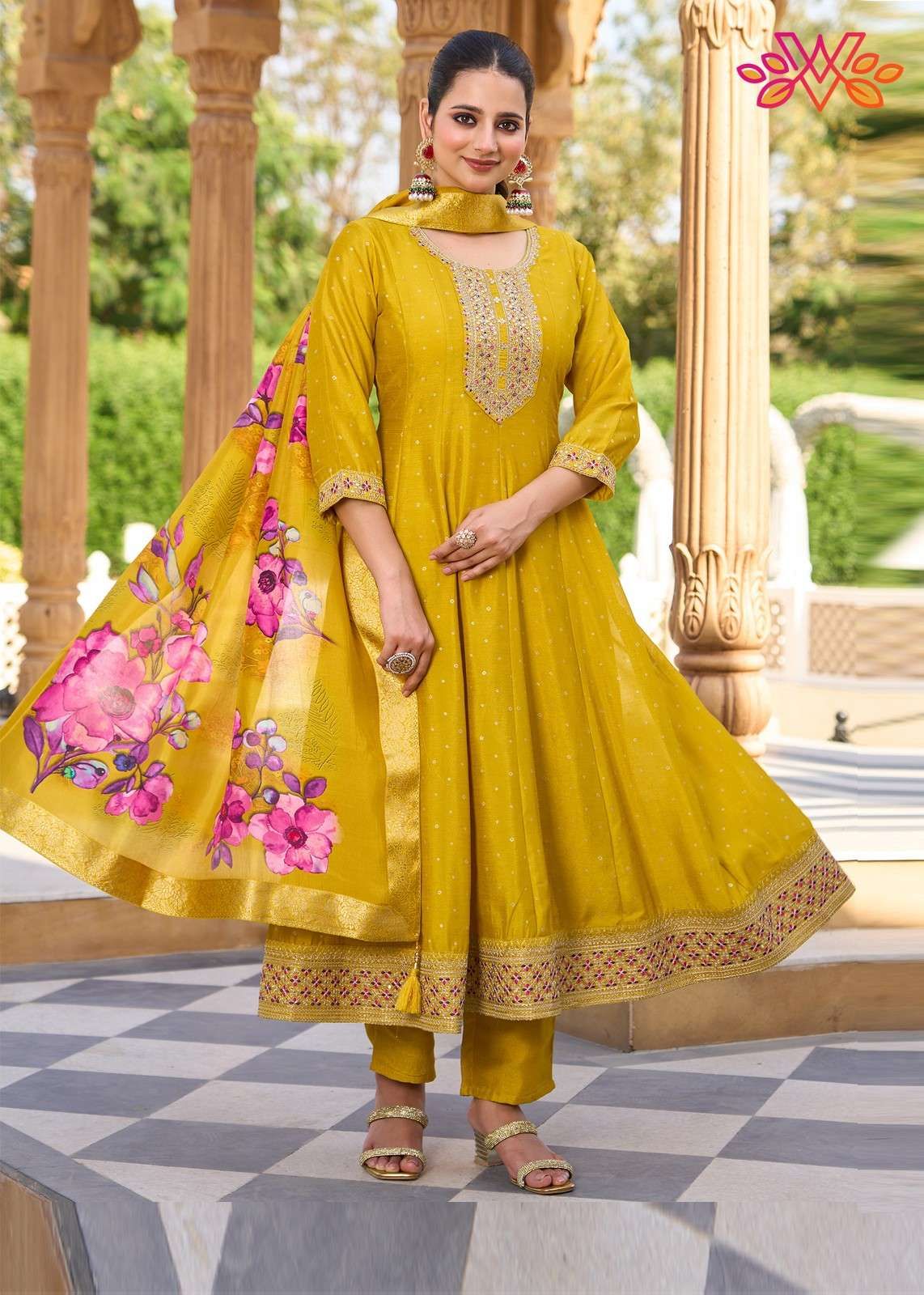 Yellow Anarkali Suit With..